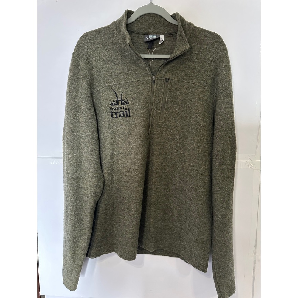 IBEX Berry Heaven's Trail Olive Green Pullover‎ Quarter Zip Mens L